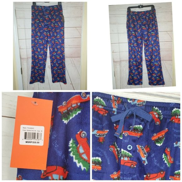 Medium Hawke And Co Oh What Fun Christmas Tree On Car Fleece Pajama Pants Gifts - Picture 2 of 10